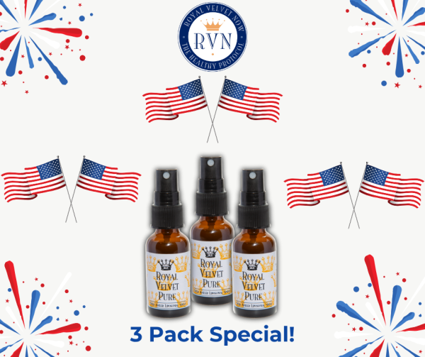 Deer Antler Velvet Pure Spray from Royal Velvet (unflavored) Star Spangled 3 Pack Special!