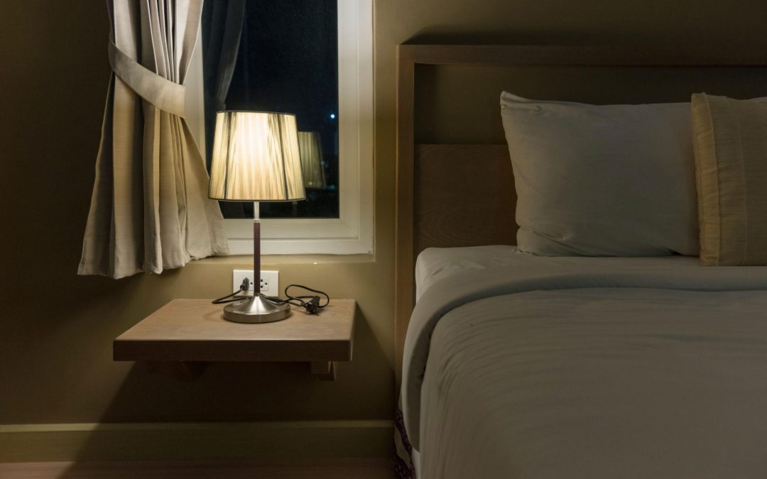 calm nighttime routine with dim lighting and relaxing bedroom environment for better sleep