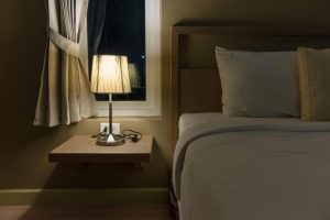 calm nighttime routine with dim lighting and relaxing bedroom environment for better sleep